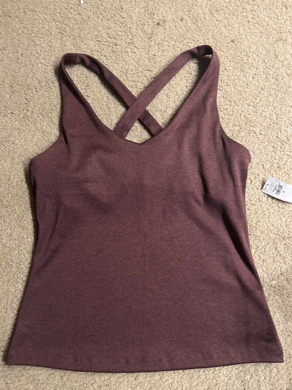 GAP Maroon Ribbed Racerback Tank - Picture 3 of 6